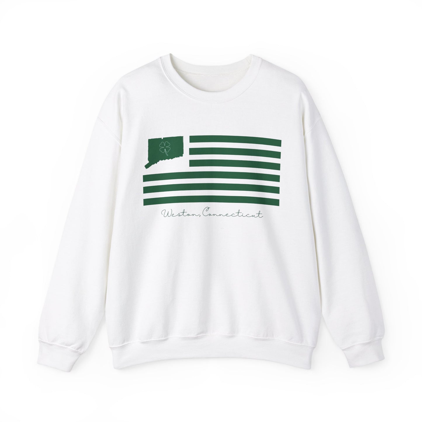 Weston Connecticut St. Patrick’s Day Flag Unisex Heavy Blend™ Crewneck Sweatshirt