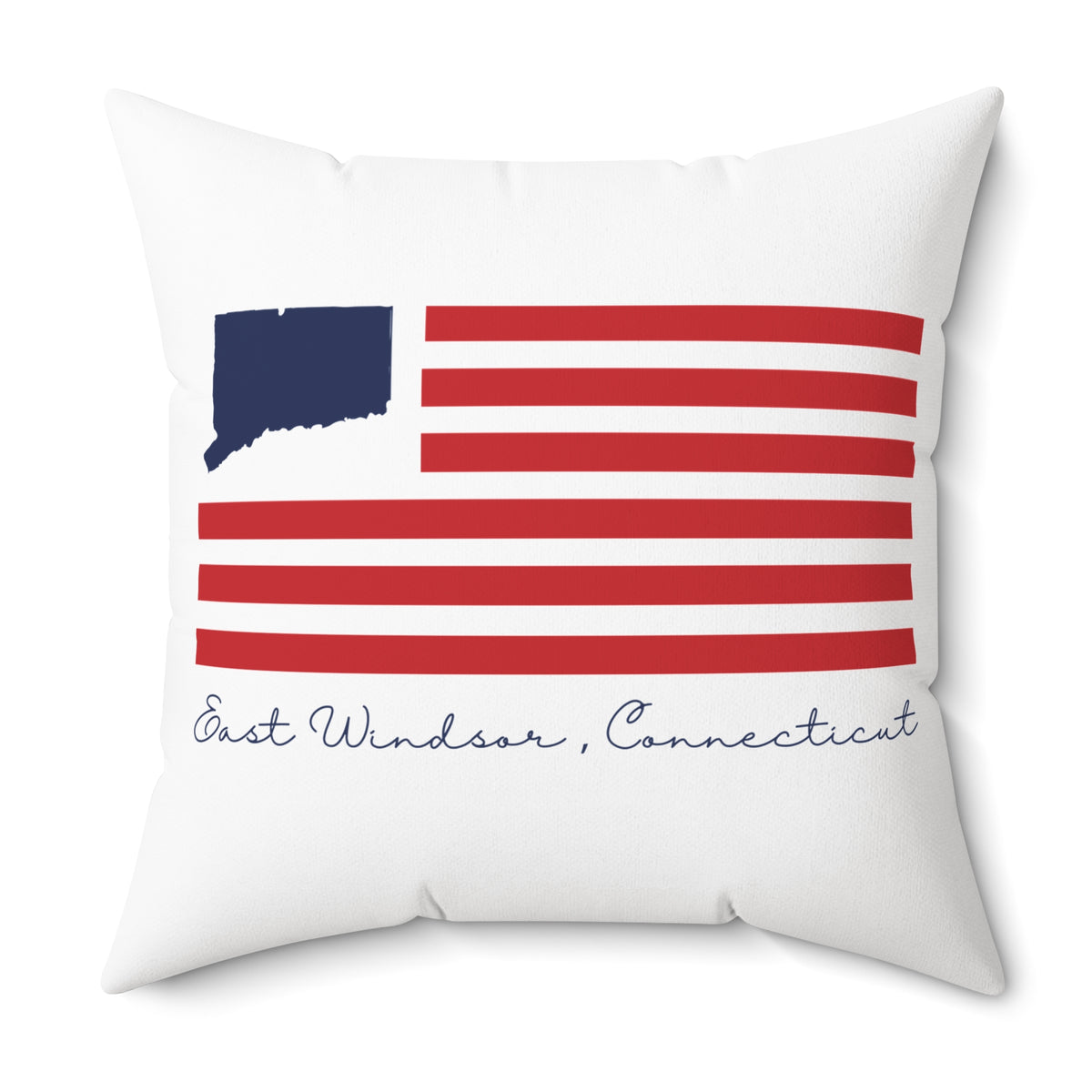 East Windsor Connecticut Flag Spun Polyester Square Pillow