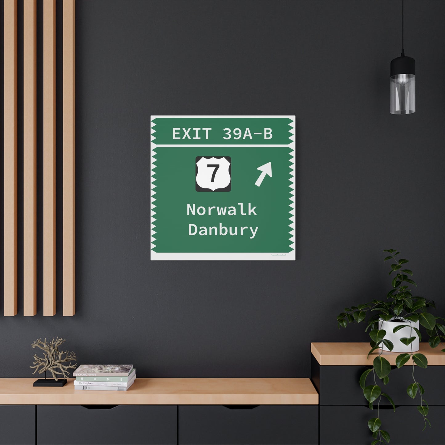 Vintage Merritt Parkway Exit 39 A-B SignMatte Canvas, Stretched, 1.25"