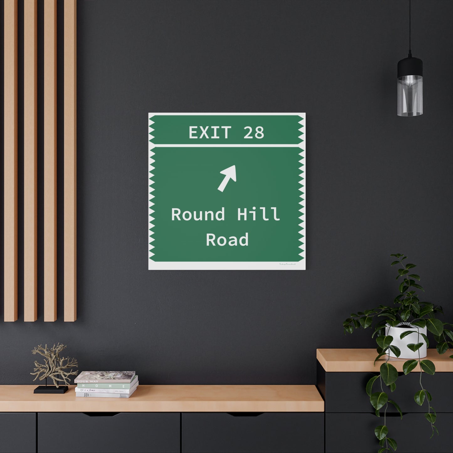 Vintage Merritt Parkway Exit 28 Sign Matte Canvas, Stretched, 1.25"