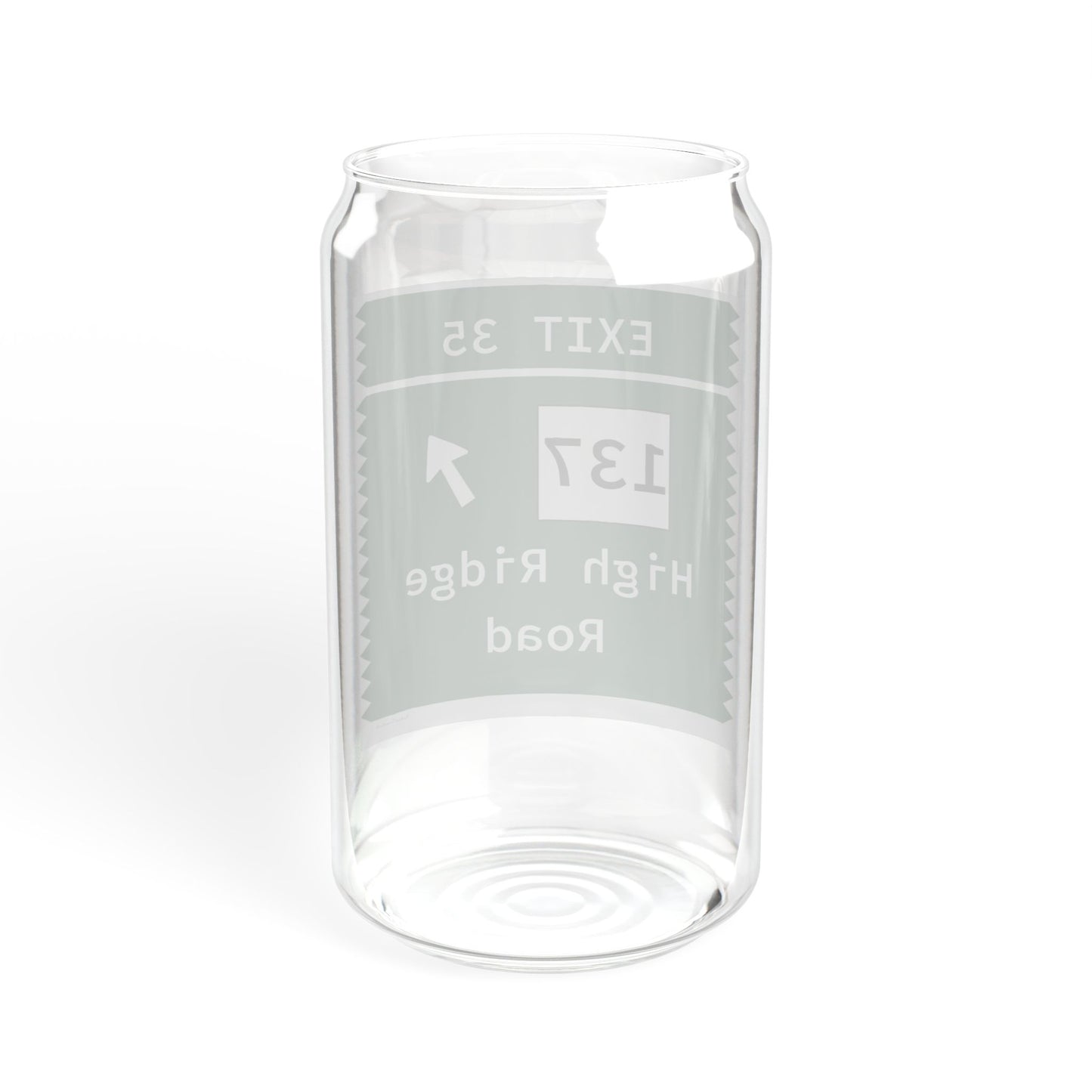 Vintage Merritt Parkway Exit 35 Sign Sipper Glass, 16oz