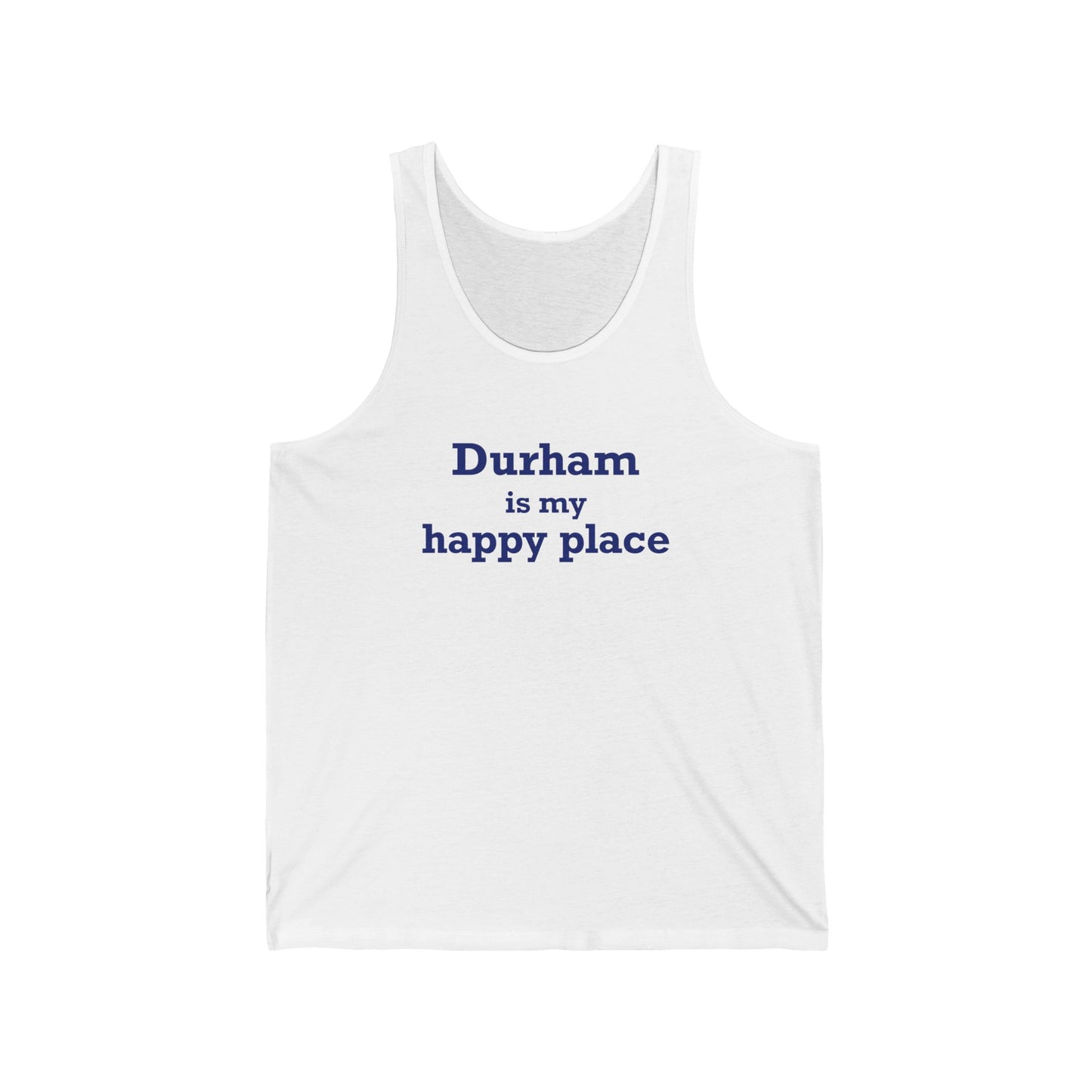 Durham is My Happy Place Unisex Jersey Tank Top