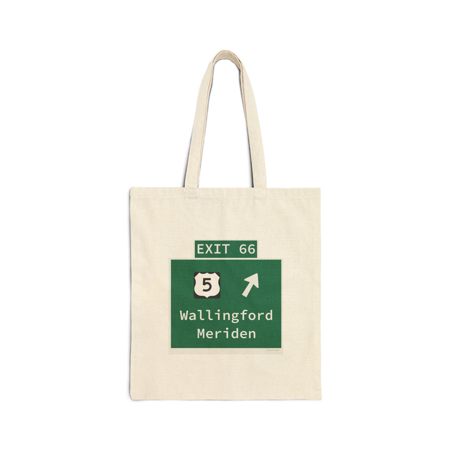 Vintage WCP Exit 66 Sign Cotton Canvas Tote Bag