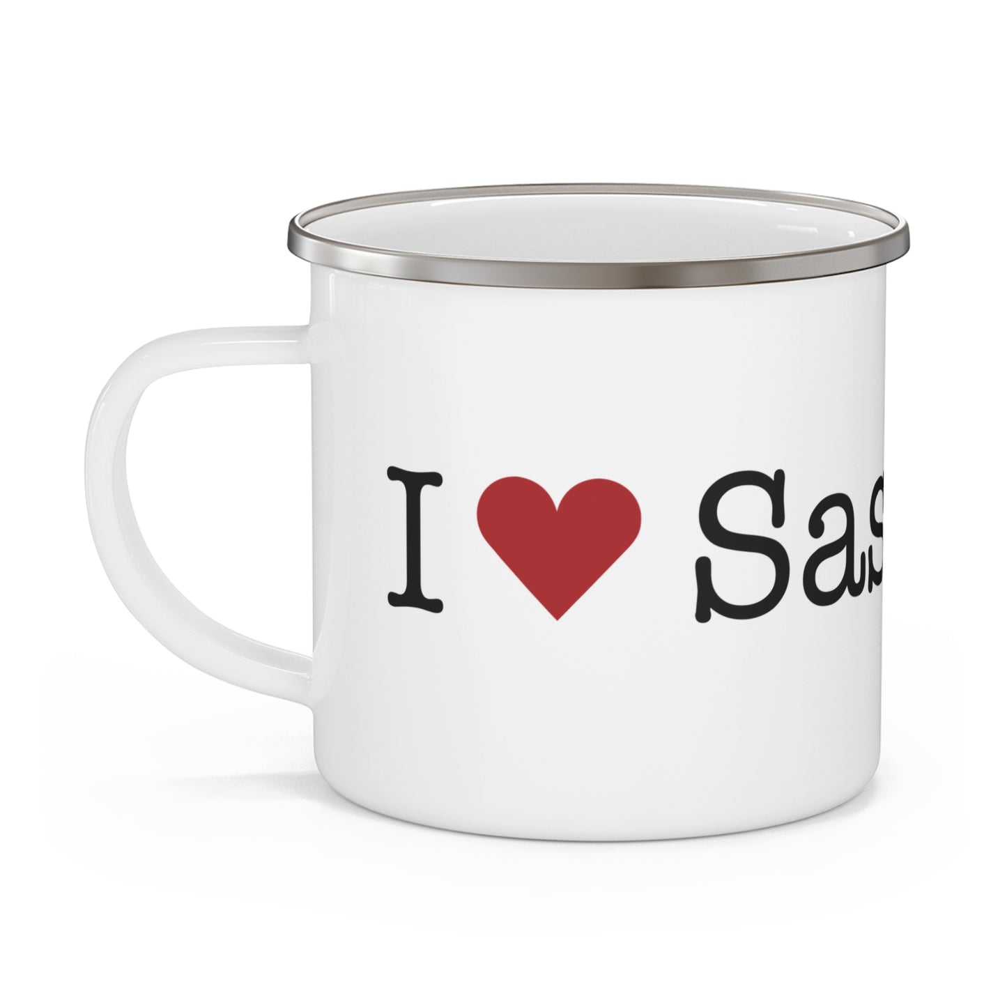 I Heart Sasco Hill. Enamel Camping Mug