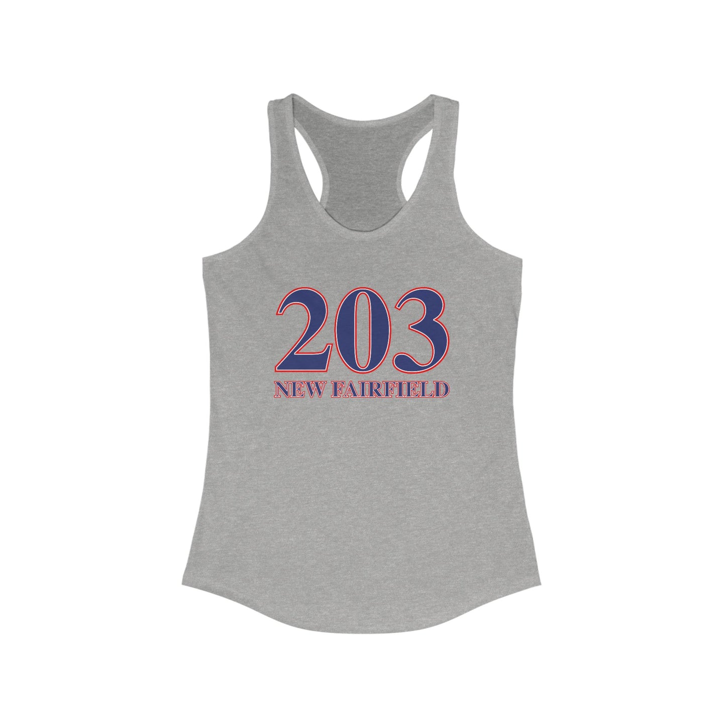 203 New Fairfield Red White & Blue Women's Ideal Racerback Tank Top
