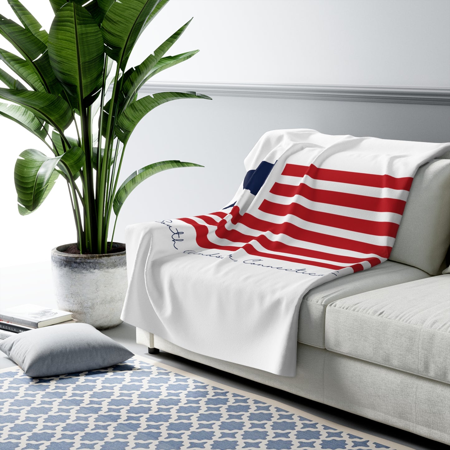 South Windsor Connecticut Flag Sherpa Fleece Blanket