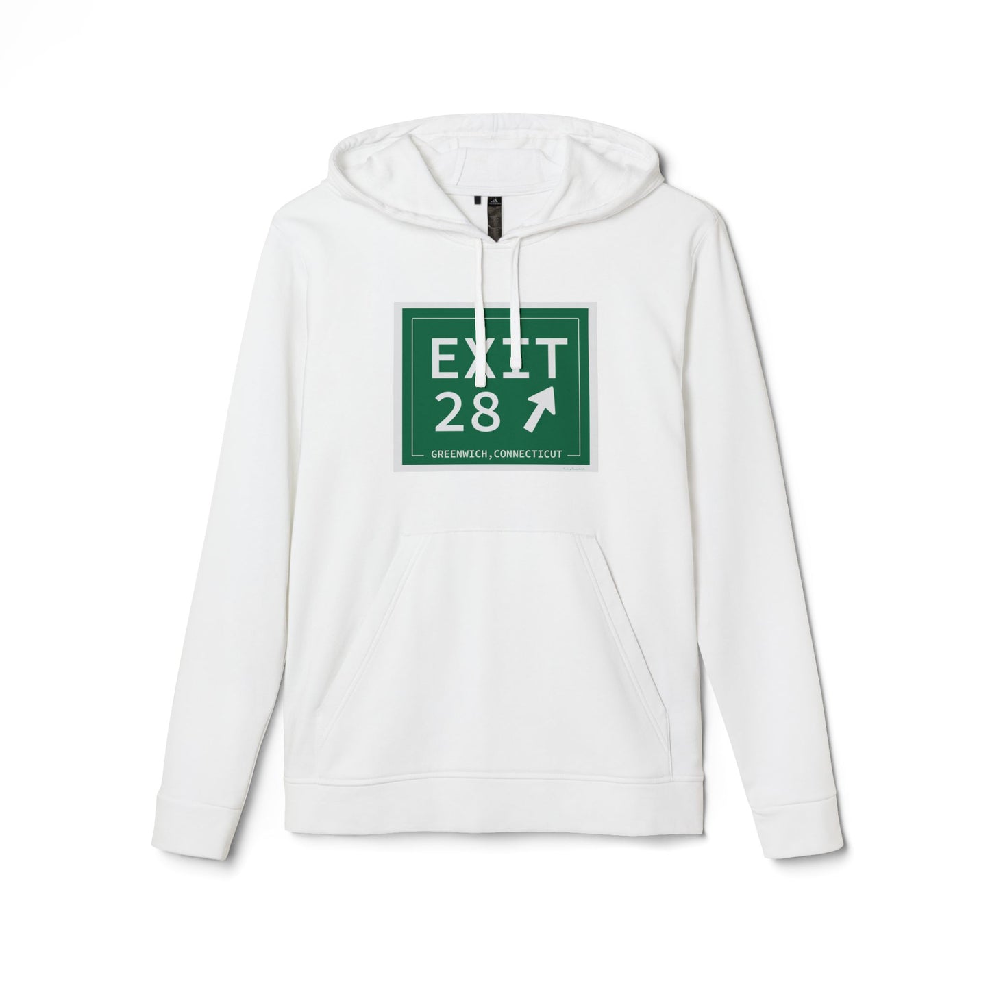 Vintage Exit 28 Merritt Parkway Sign adidas Unisex Fleece Hoodie