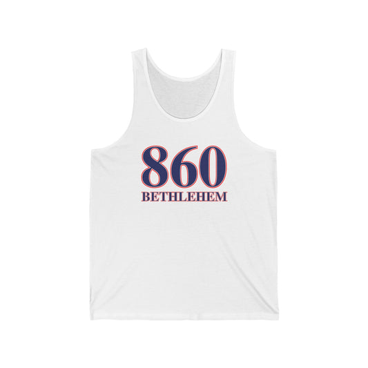 860 Bethlehem Red White & Blue Unisex Jersey Tank Top