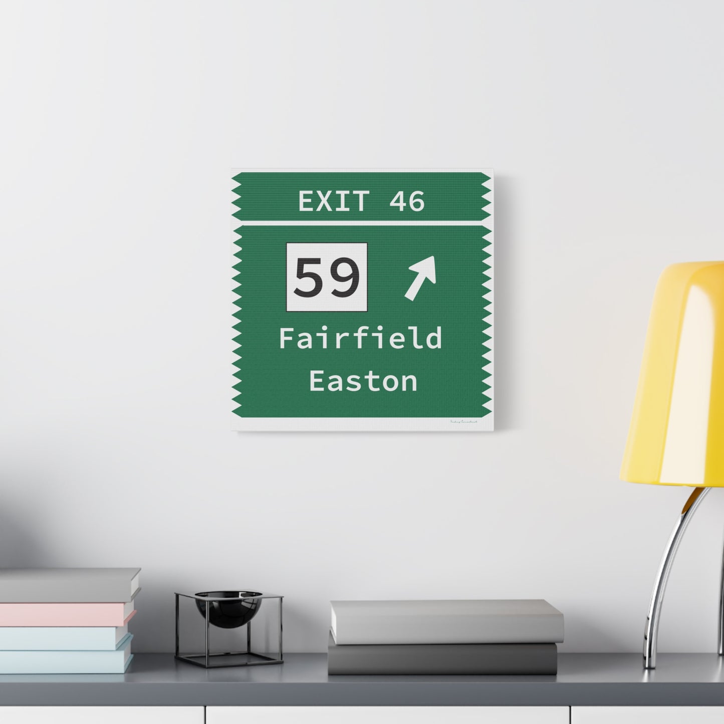 Vintage Merritt Parkway Exit 46 Sign Matte Canvas, Stretched, 1.25"