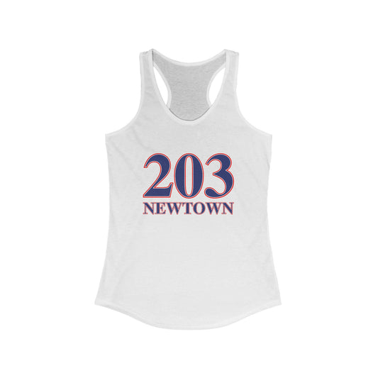 203 Newtown Red White & Blue Women's Ideal Racerback Tank Top