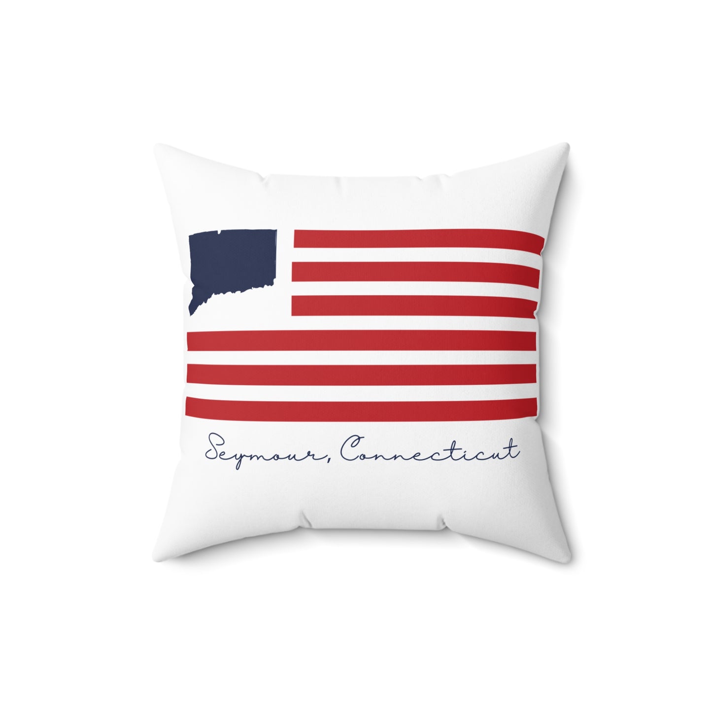 Seymour Connecticut Flag Spun Polyester Square Pillow