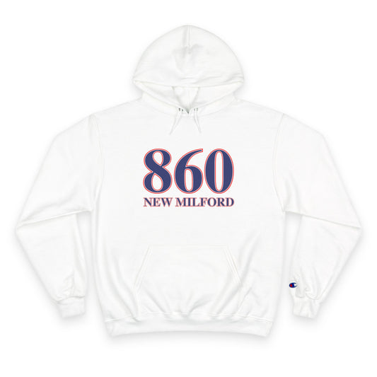 860 New Milford Red White & Blue Champion Hoodie