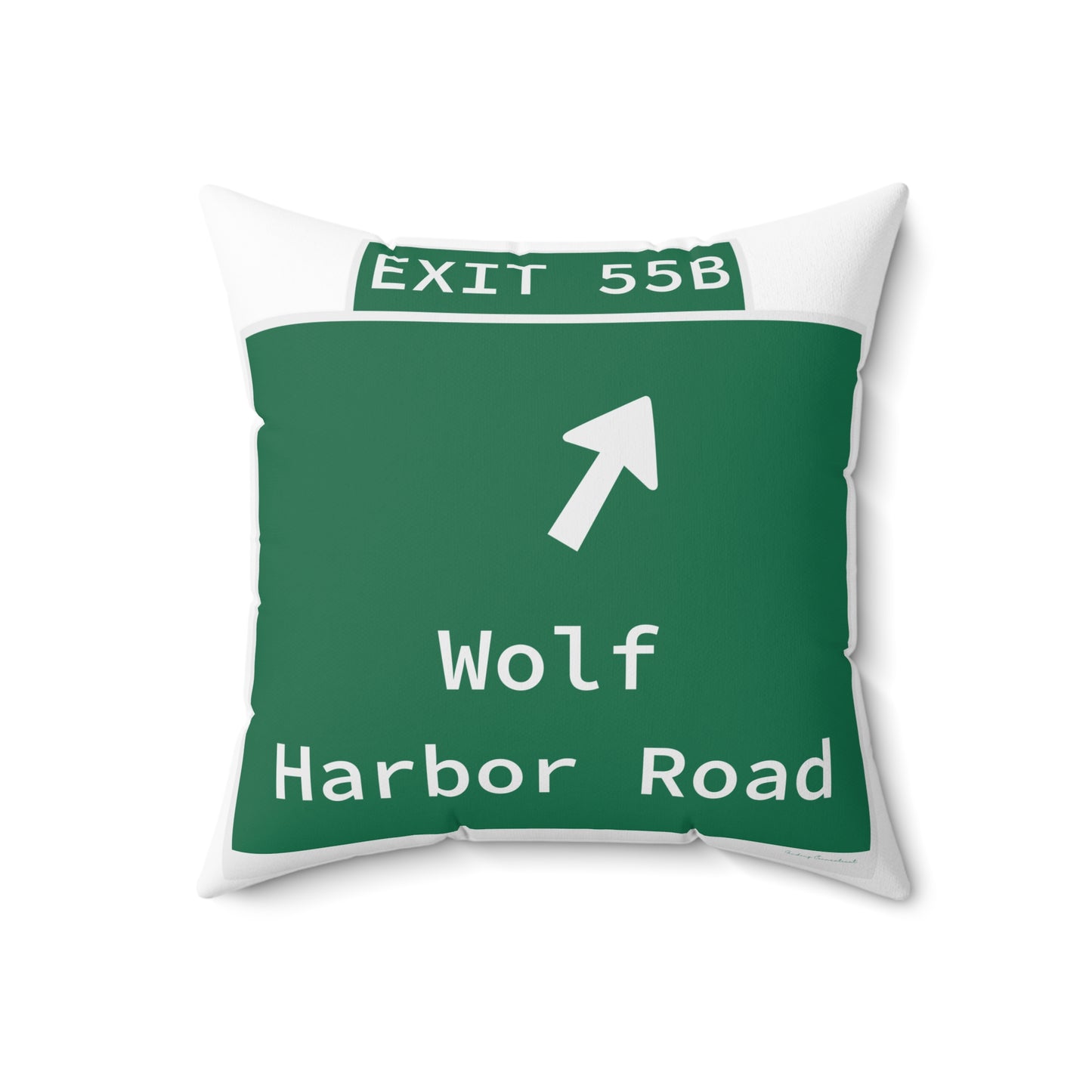 Vintage WCP Exit 55B Sign Spun Polyester Square Pillow