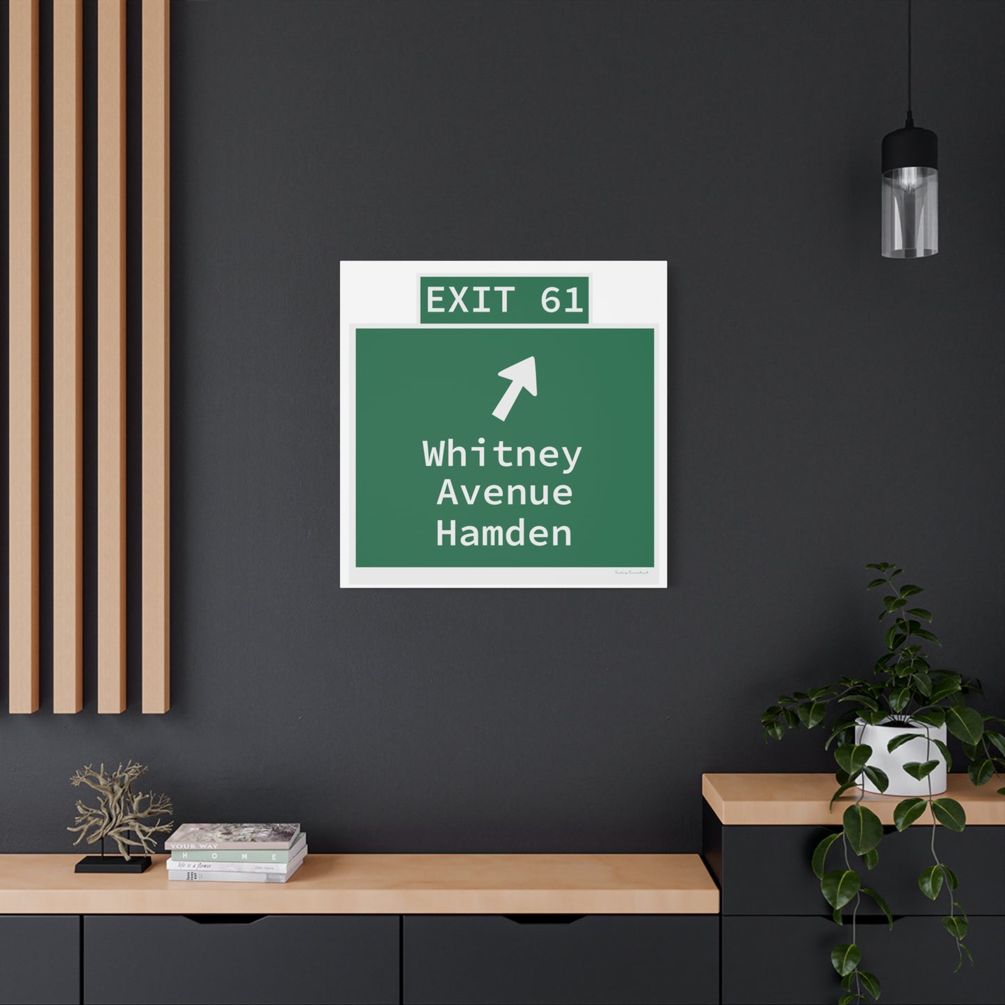 Vintage WCP Exit 61 Sign Matte Canvas, Stretched, 1.25"