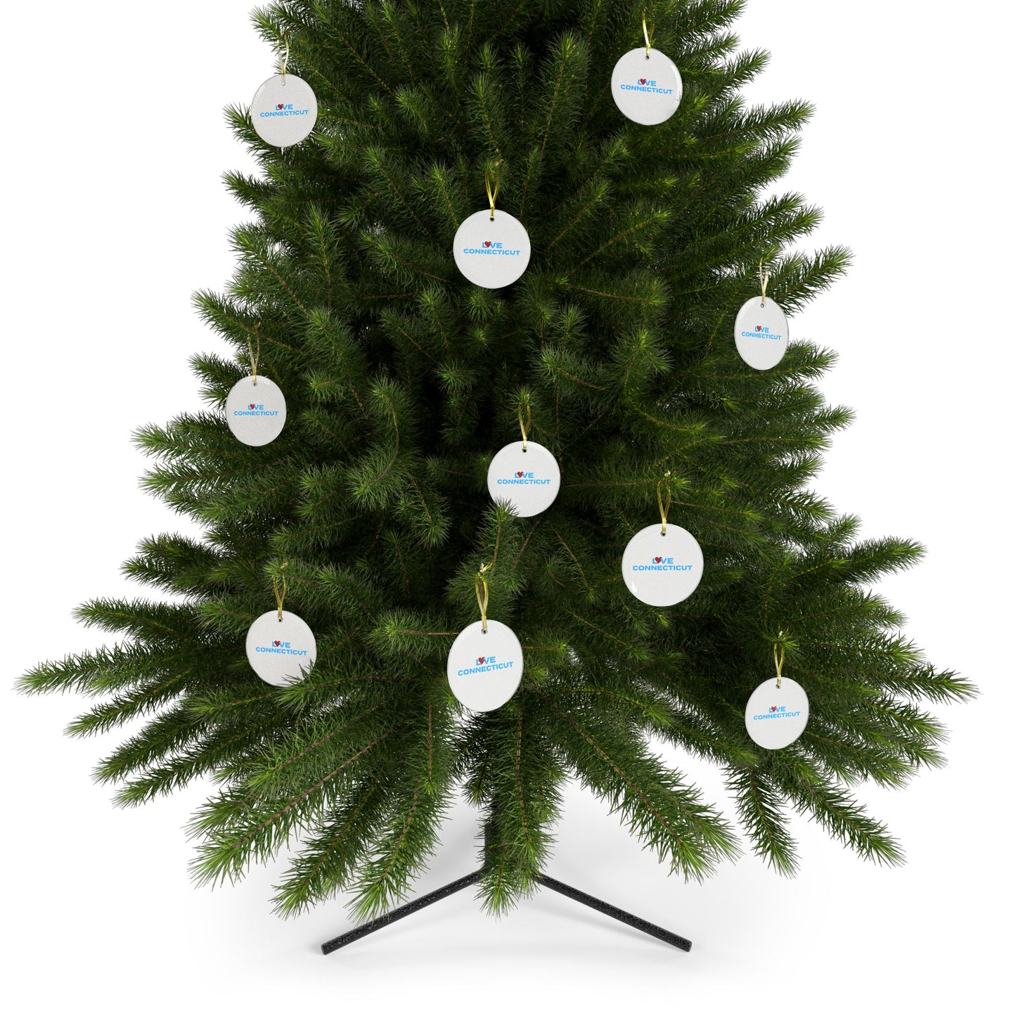 Love Connecticut Glass Ornaments