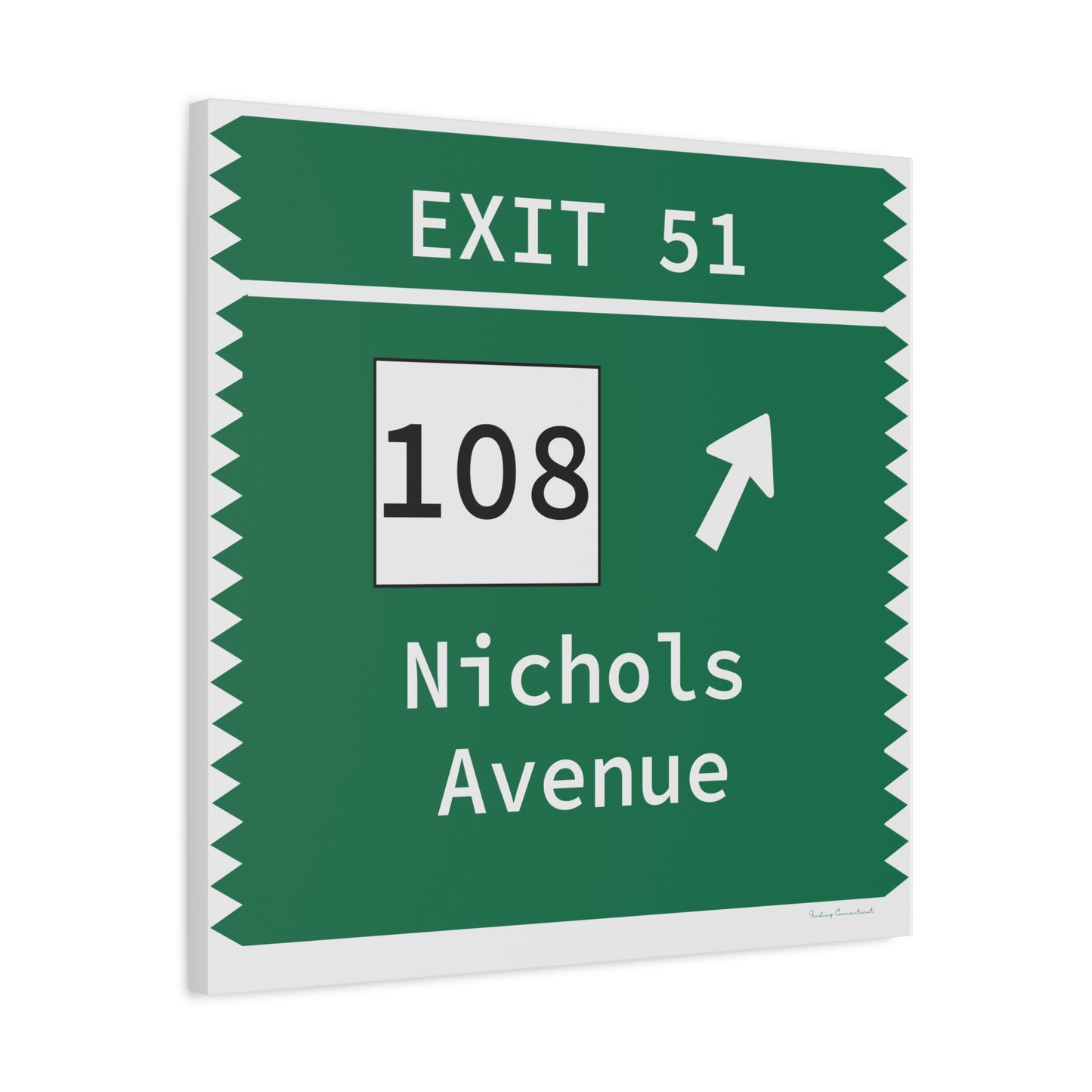 Vintage Merritt Parkway Exit 51 Sign Matte Canvas, Stretched, 1.25"