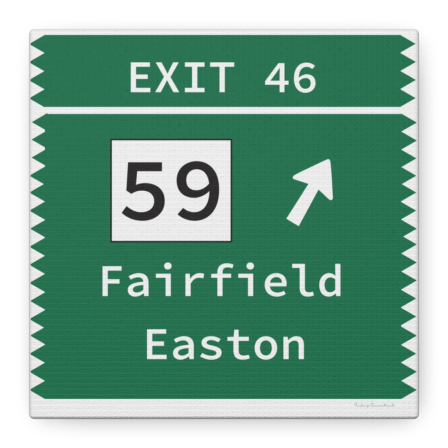 Vintage Merritt Parkway Exit 46 Sign Matte Canvas, Stretched, 1.25"