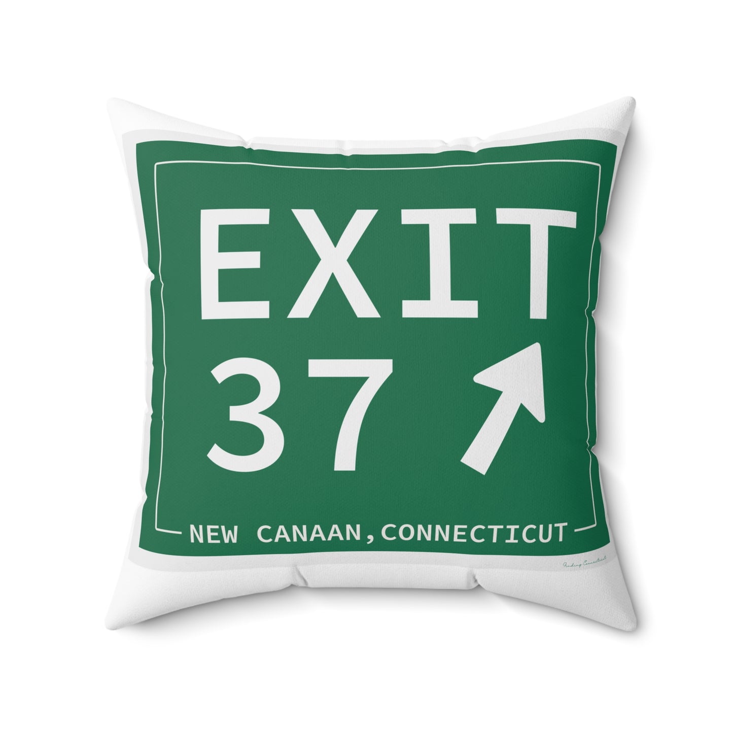 Vintage Exit 37 Merritt Parkway Sign Spun Polyester Square Pillow