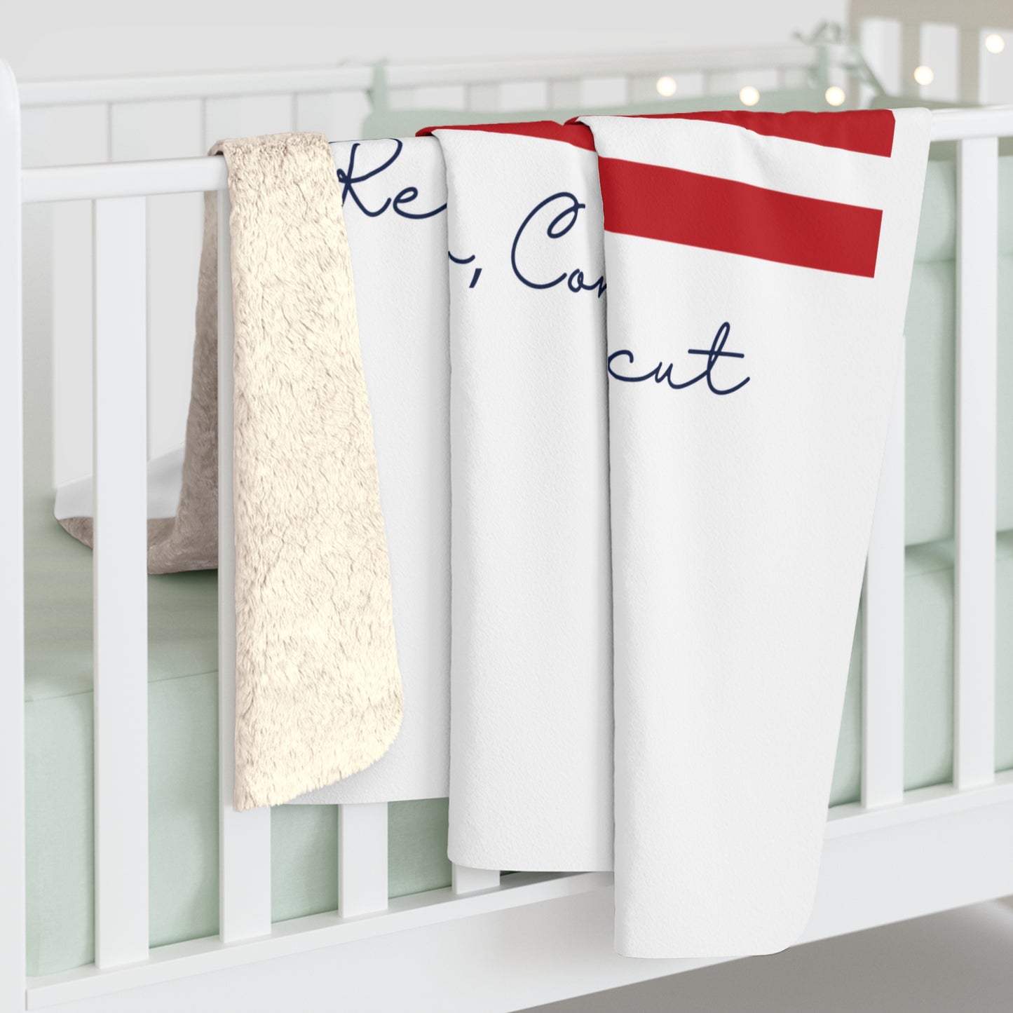 Redding Connecticut Flag Sherpa Fleece Blanket