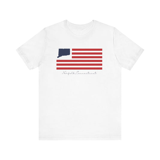 Norfolk Connecticut Flag Unisex Jersey Short Sleeve T-Shirt