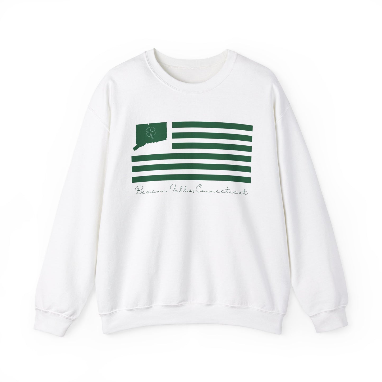 Beacon Falls Connecticut St. Patrick’s Day Flag Unisex Heavy Blend™ Crewneck Sweatshirt