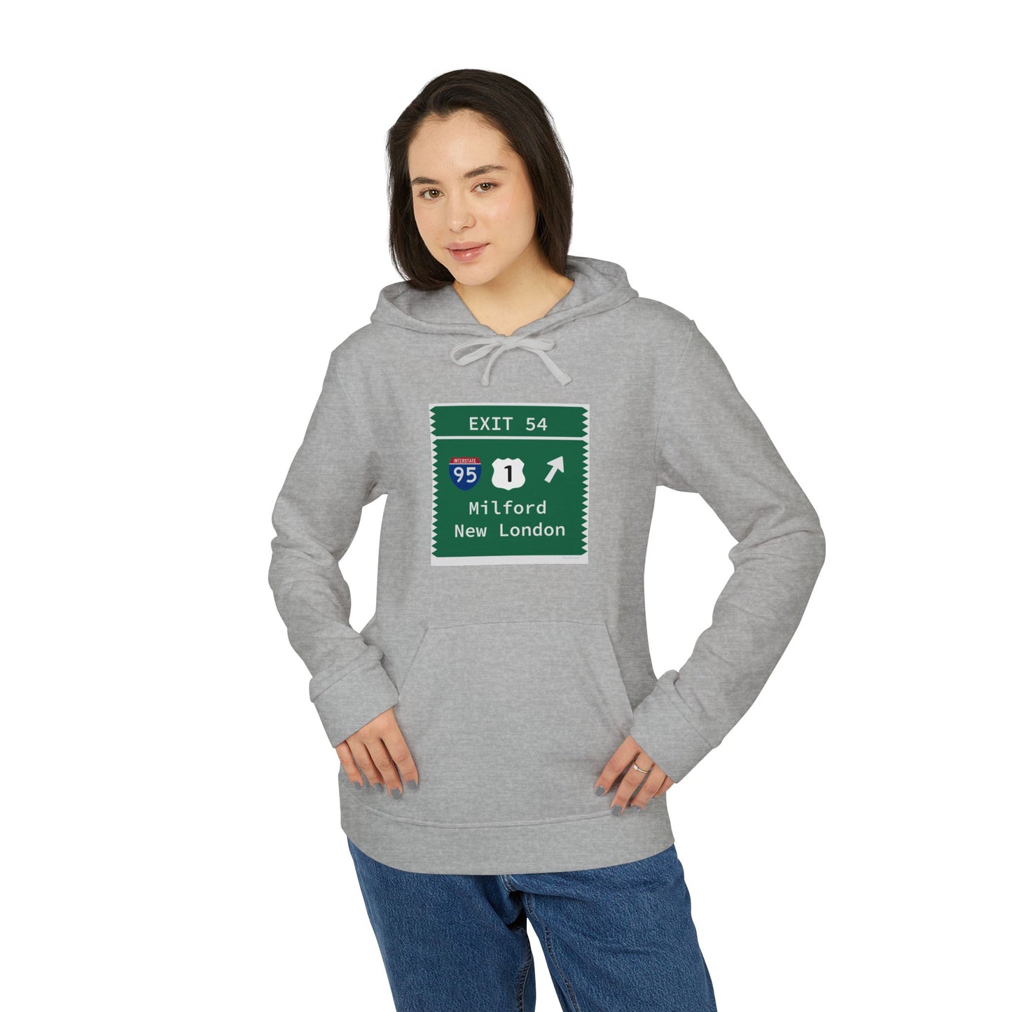 Vintage Merritt Parkway Exit 54 Sign adidas Unisex Fleece Hoodie