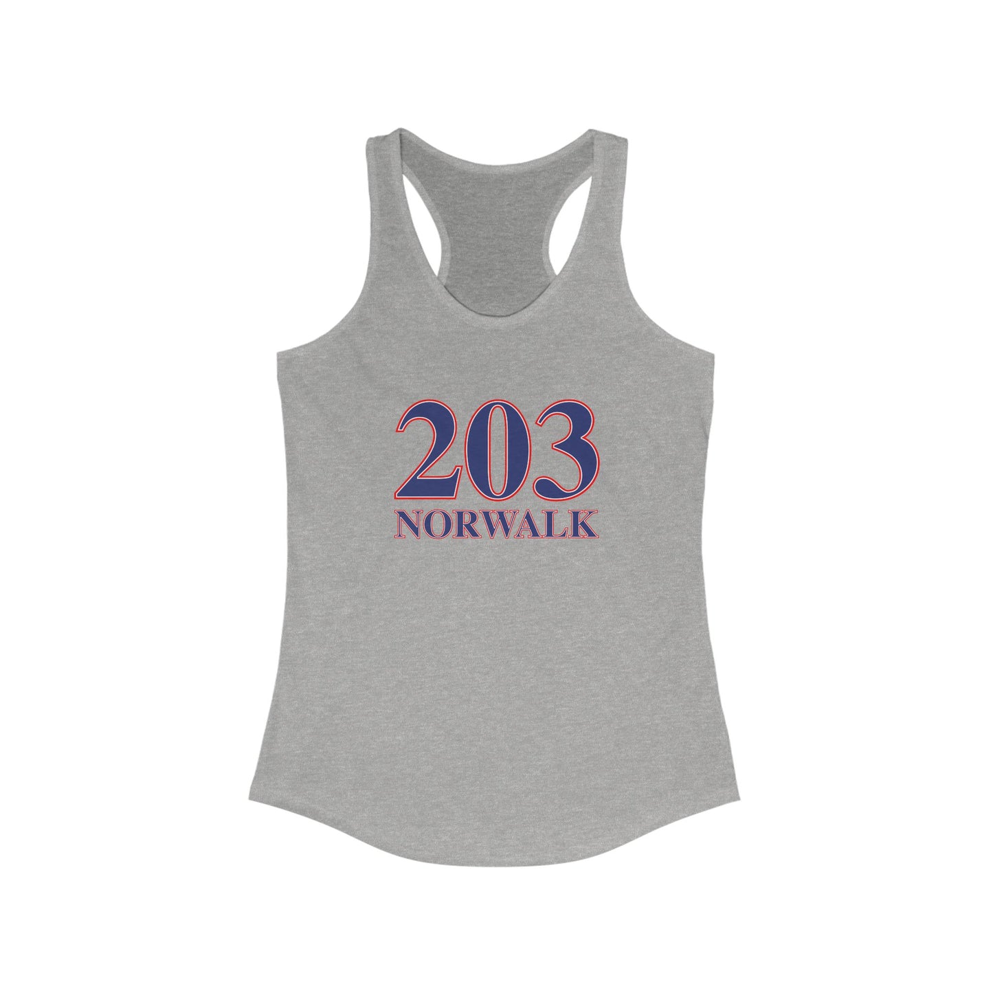 203 Norwalk Red, White & Blue Women's Ideal Racerback Tank Top