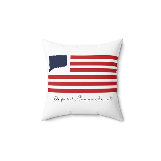 Oxford Connecticut Flag Spun Polyester Square Pillow