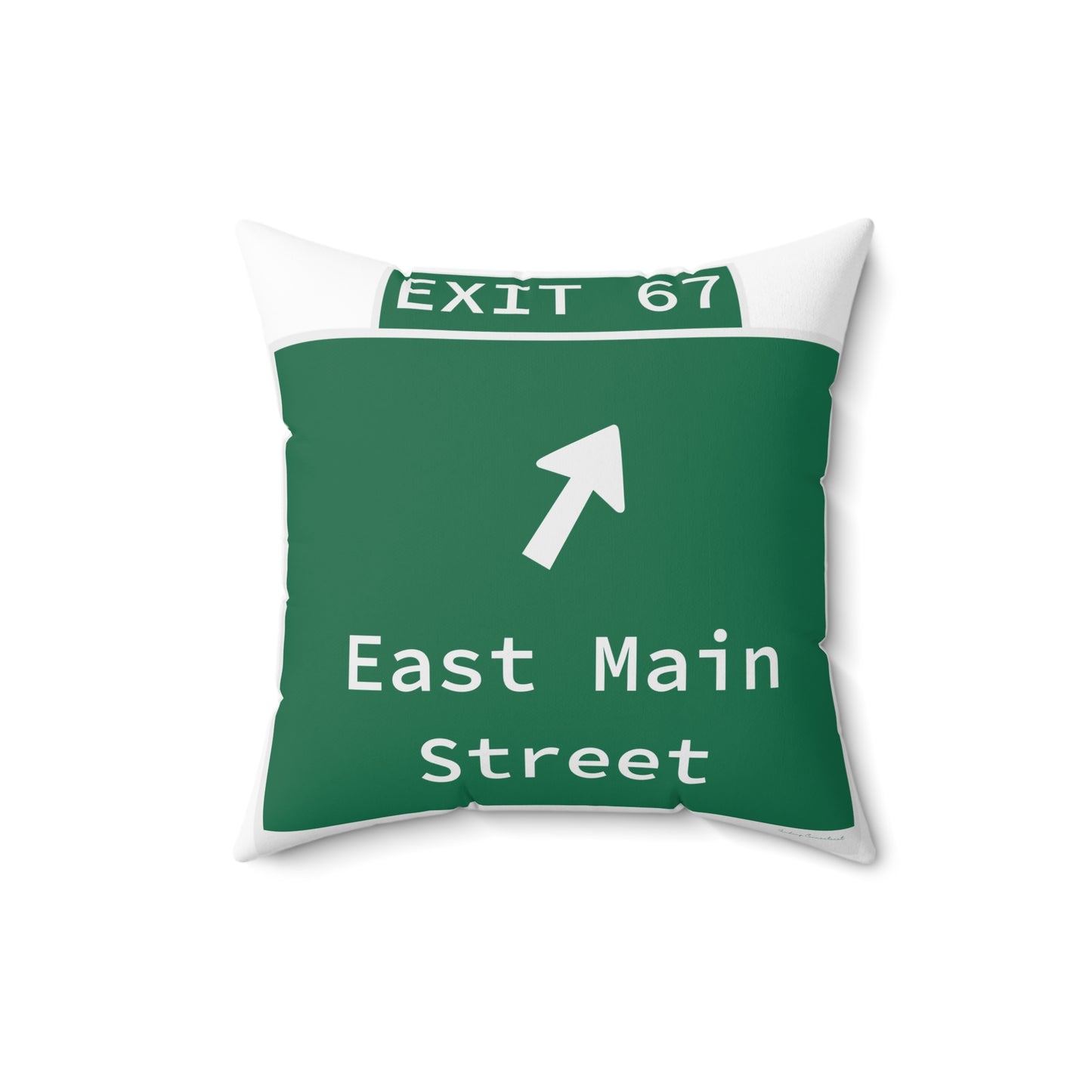 Vintage WCP Exit 67 Sign Spun Polyester Square Pillow