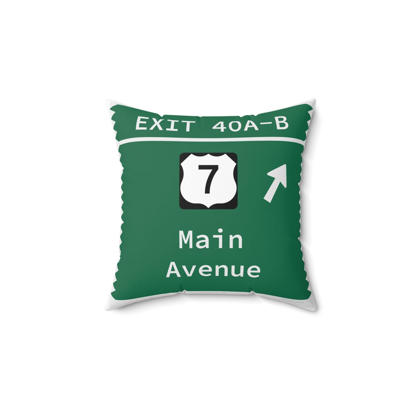 Vintage Merritt Parkway Exit 40 A-B Sign Spun Polyester Square Pillow