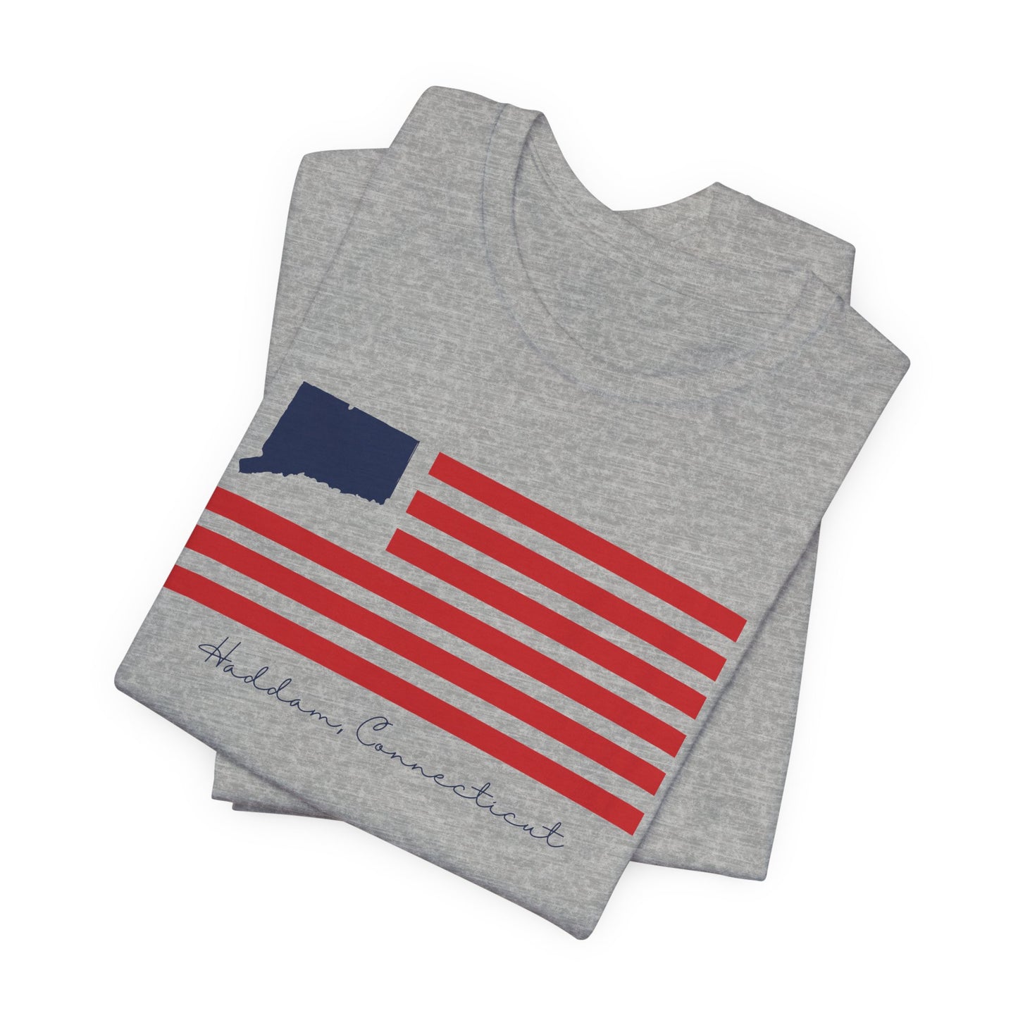 Haddam Connecticut Flag Unisex Jersey Short Sleeve T-Shirt