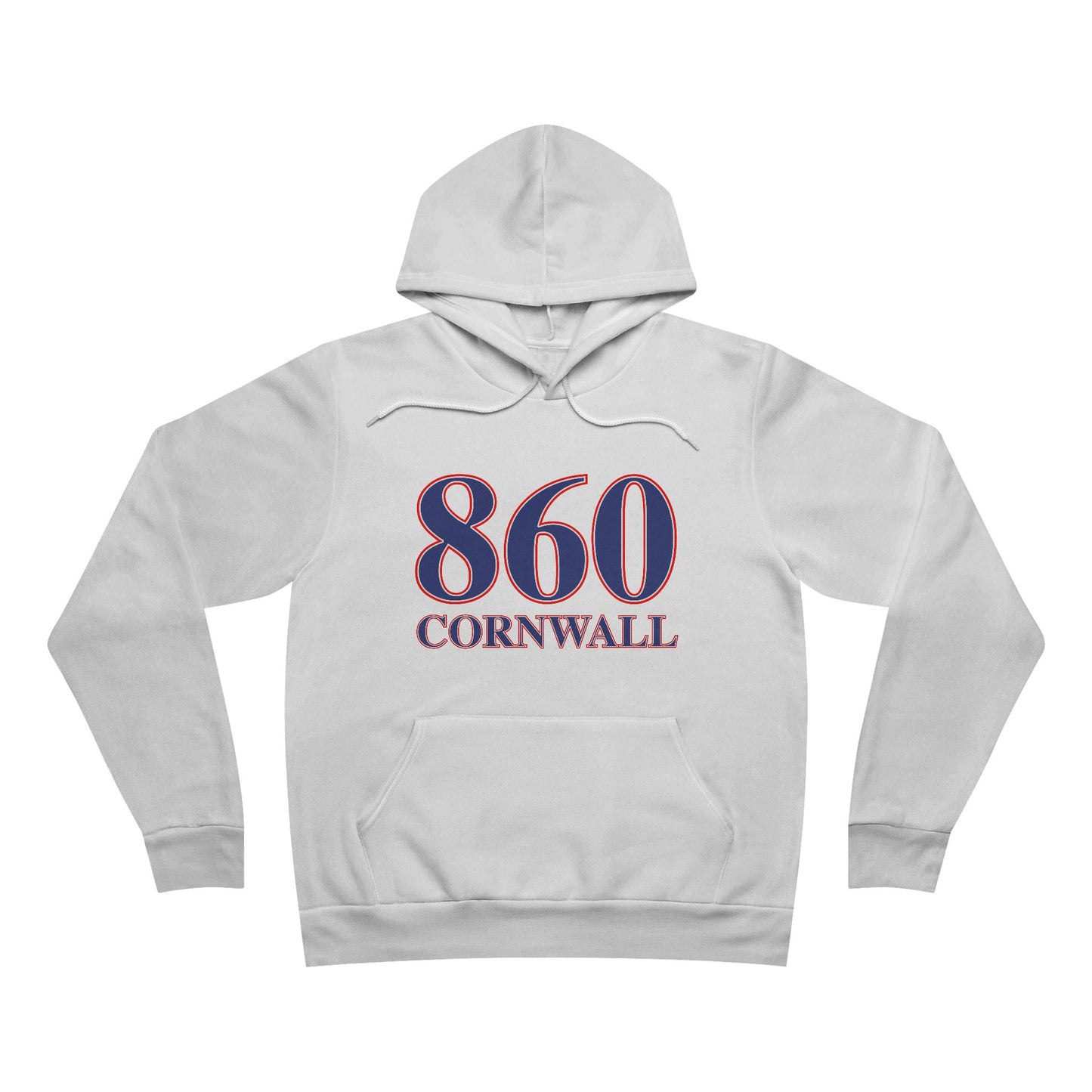860 Cornwall Red White & Blue Unisex Sponge Fleece Pullover Hoodie