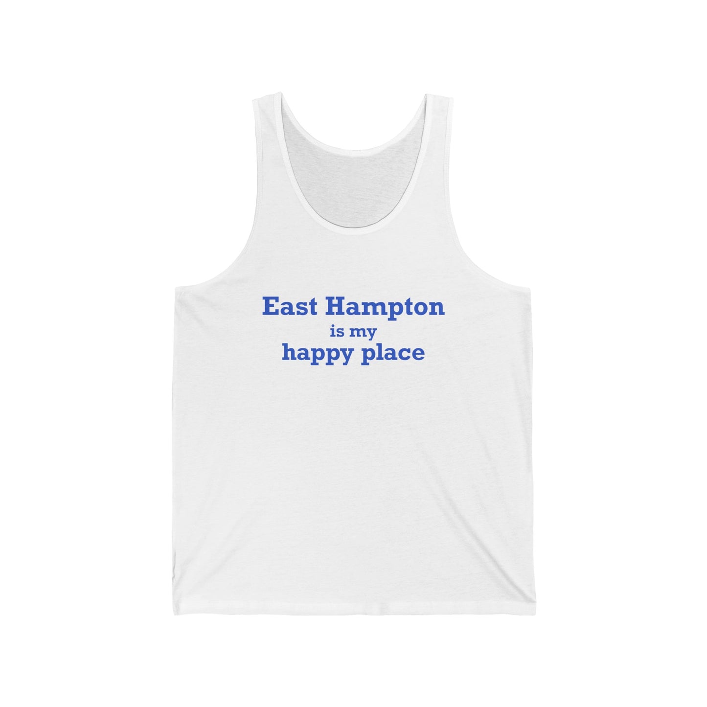 East Hampton is My Happy Place Unisex Jersey Tank Top