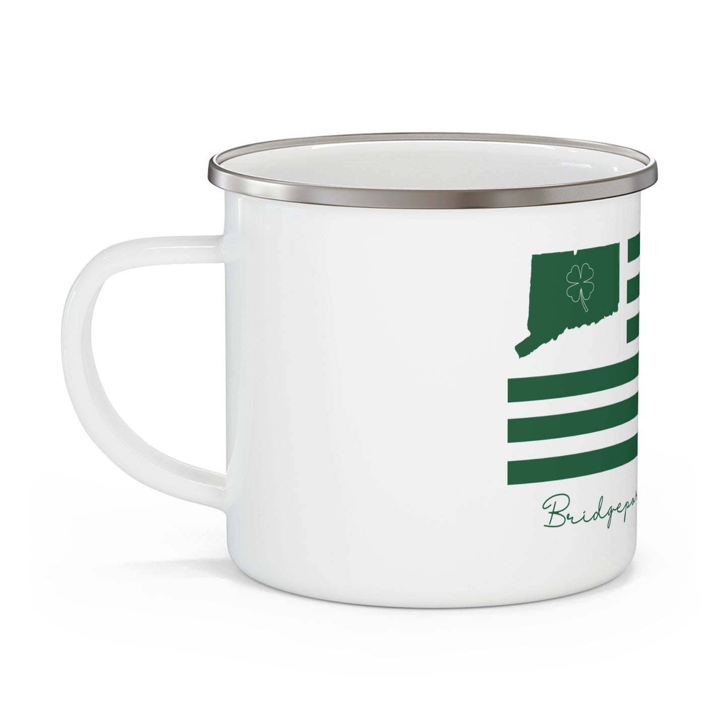 Bridgeport Connecticut St Patrick's Day Flag Enamel Camping Mug