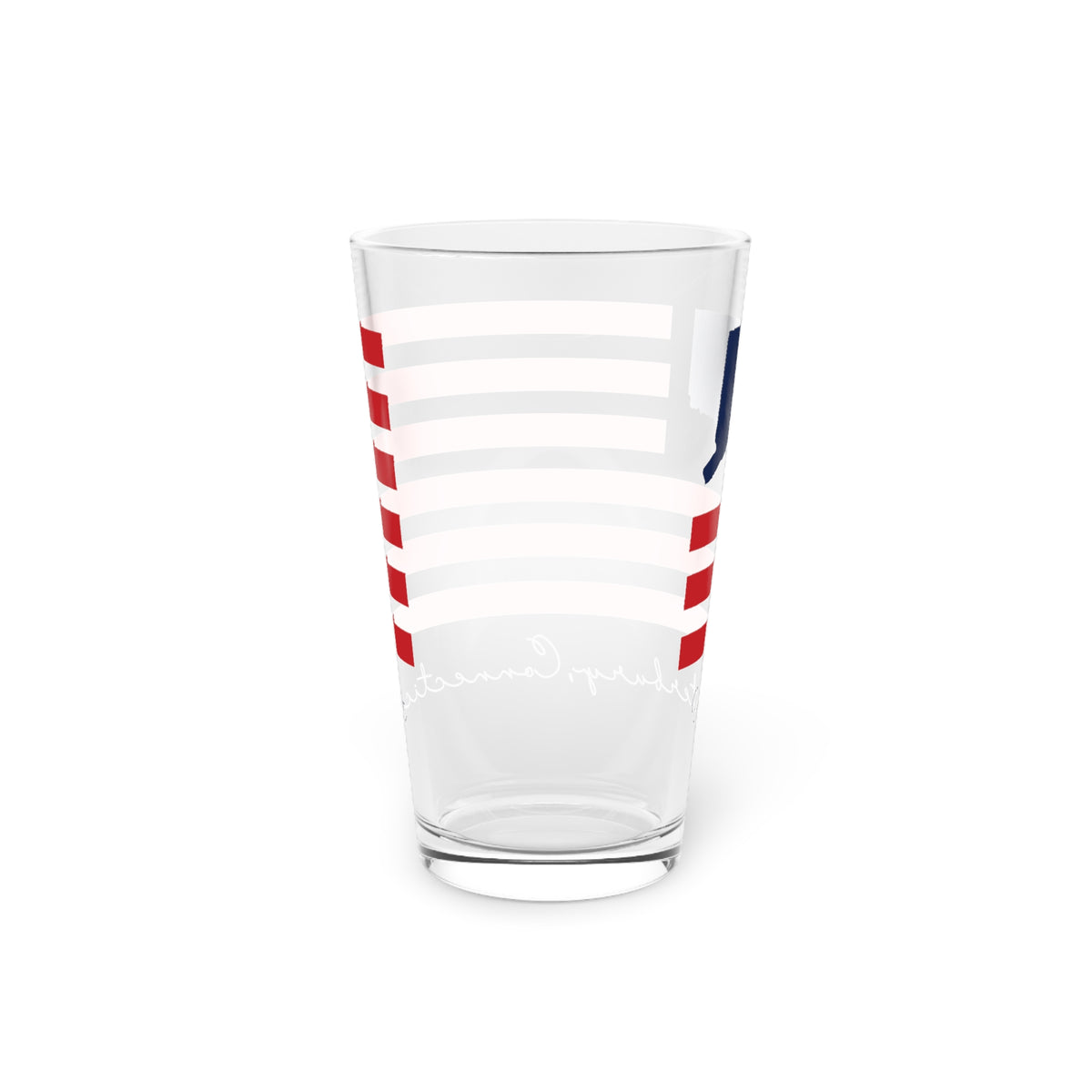 Waterbury Connecticut Flag Pint Glass, 16oz