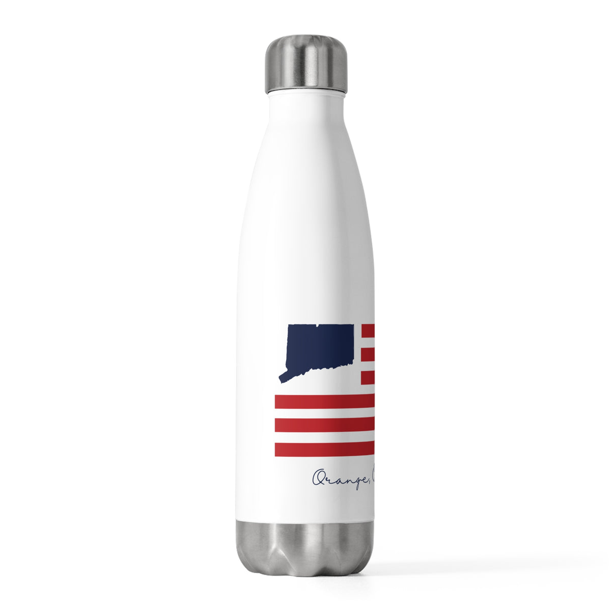 Orange Connecticut Flag 20 oz Insulated Bottle