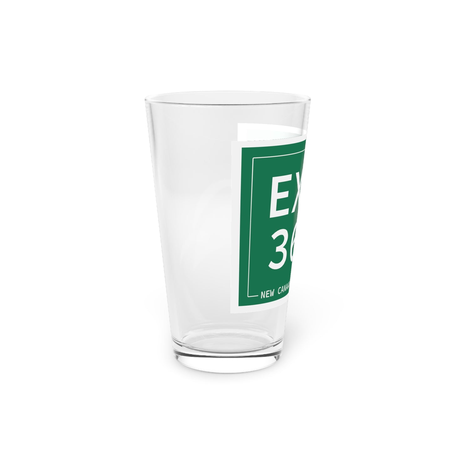 Vintage Exit 36 Merritt Parkway Sign Pint Glass, 16oz