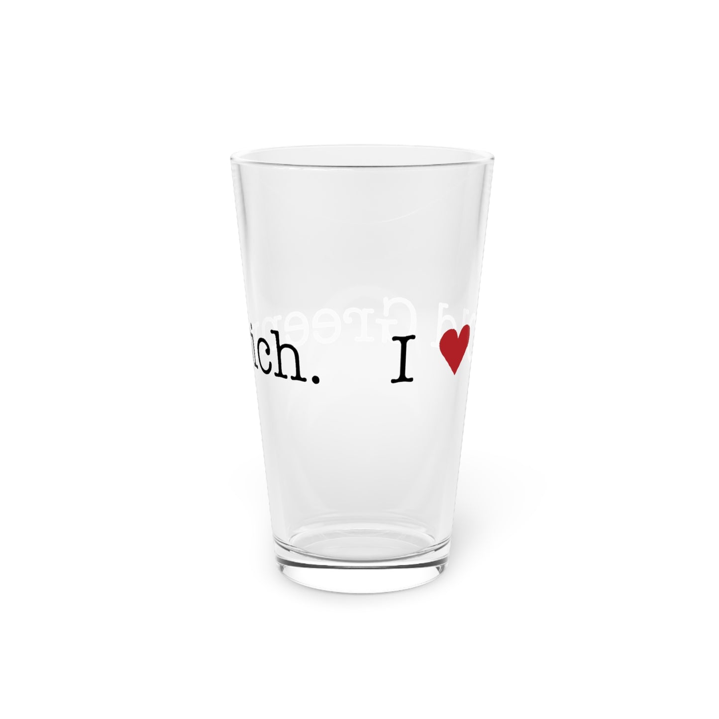 I Heart Old Greenwich. Pint Glass, 16oz
