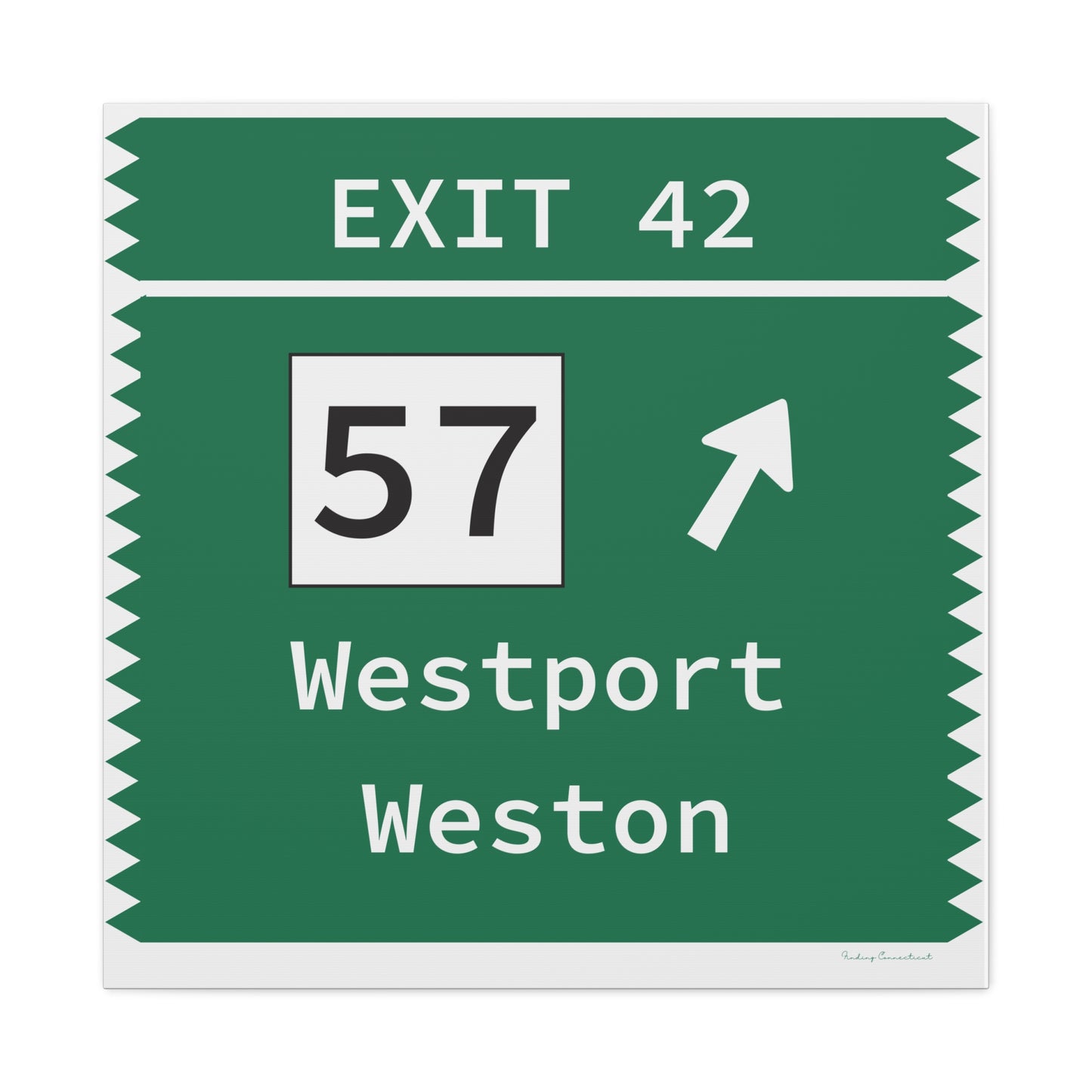 Vintage Merritt Parkway Exit 42 Sign Matte Canvas, Stretched, 1.25"