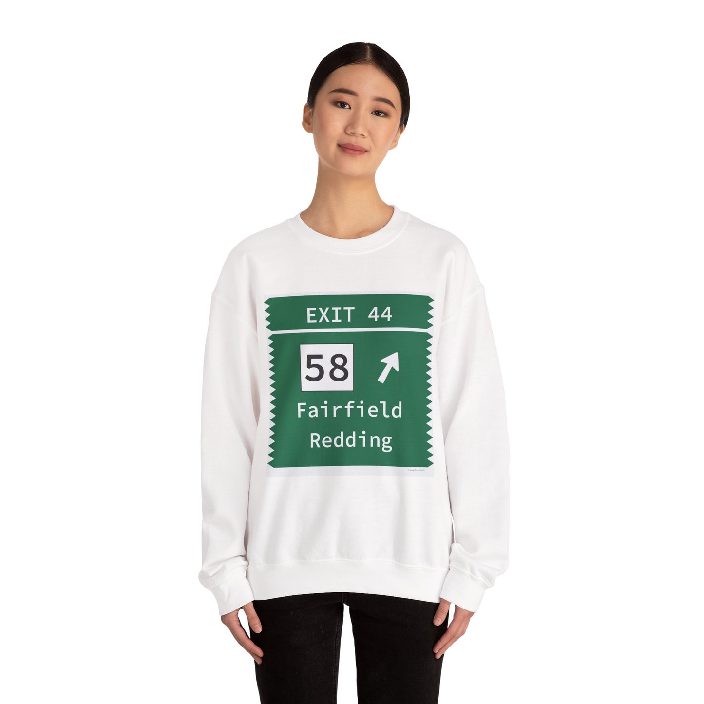Vintage Merritt Parkway Exit 44 Sign Unisex Heavy Blend™ Crewneck Sweatshirt