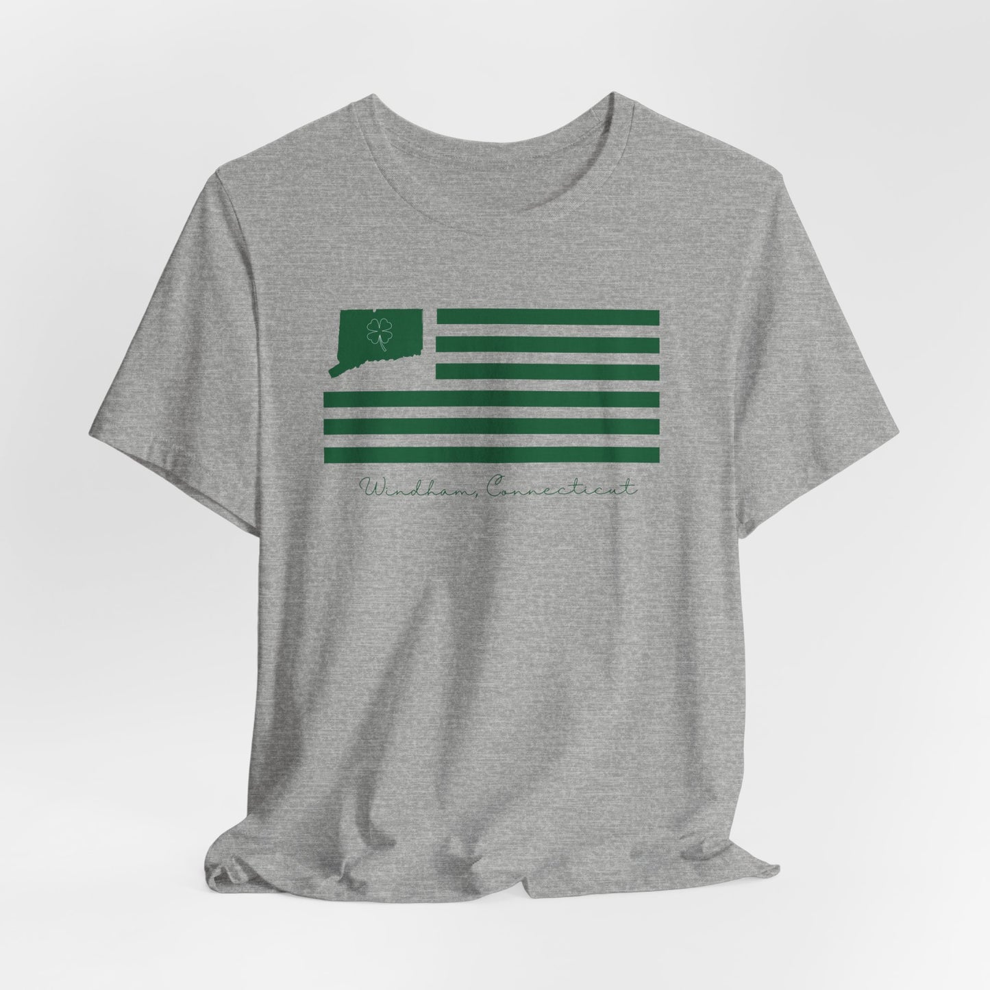 Windham Connecticut St Patrick’s Day Flag Unisex Jersey Short Sleeve T-Shirt