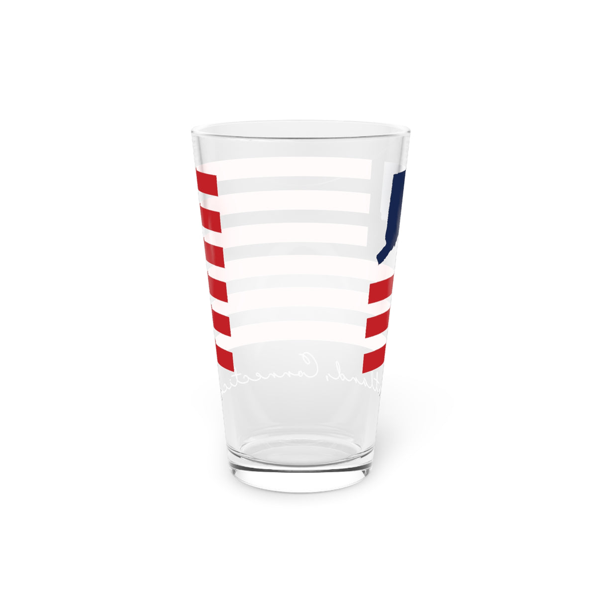Portland Connecticut Connecticut Flag Pint Glass, 16oz