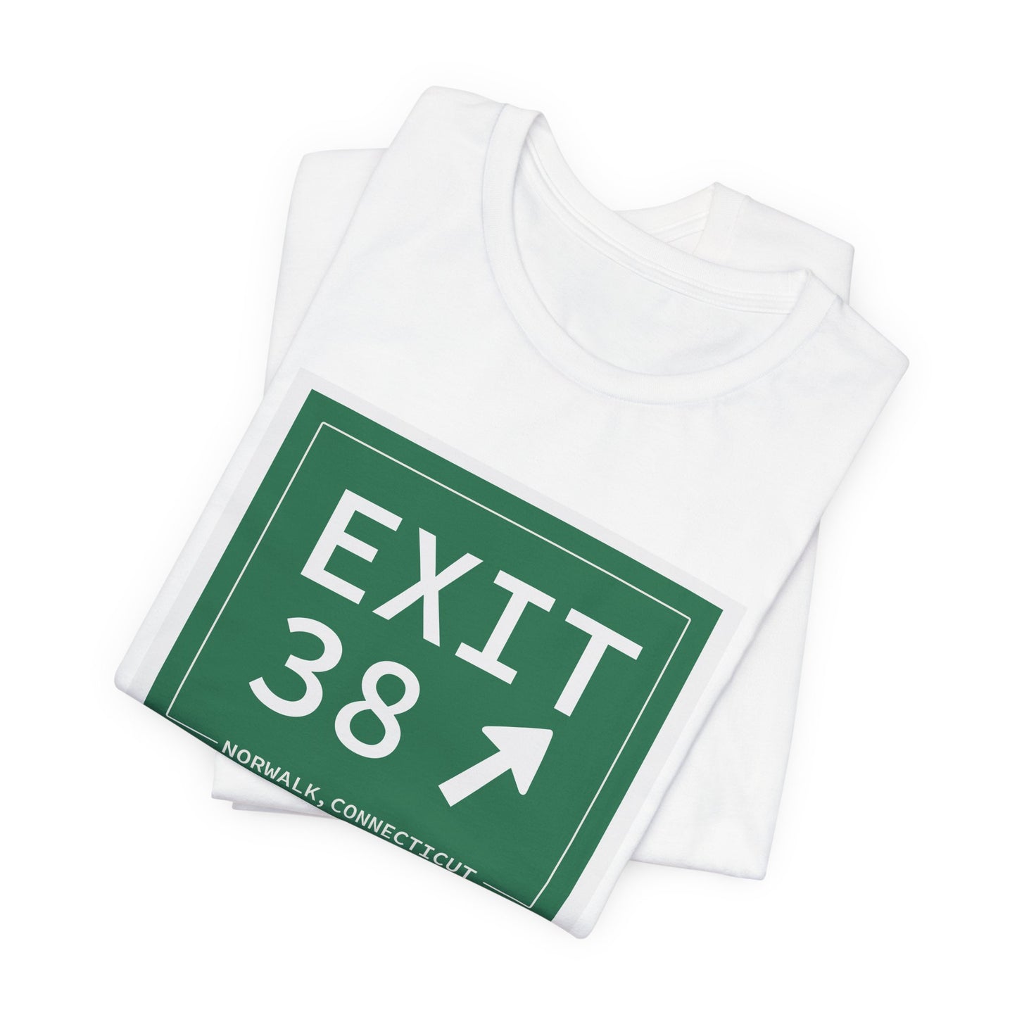 Vintage Exit 38 Merritt Parkway Sign Unisex Jersey Short Sleeve T-Shirt