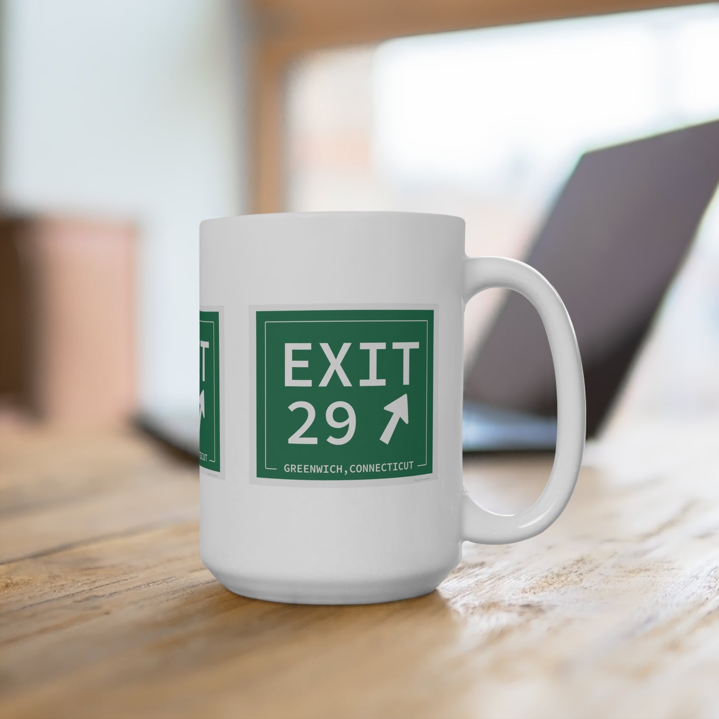 Vintage Exit 29 Merritt Parkway Sign Mug 15oz