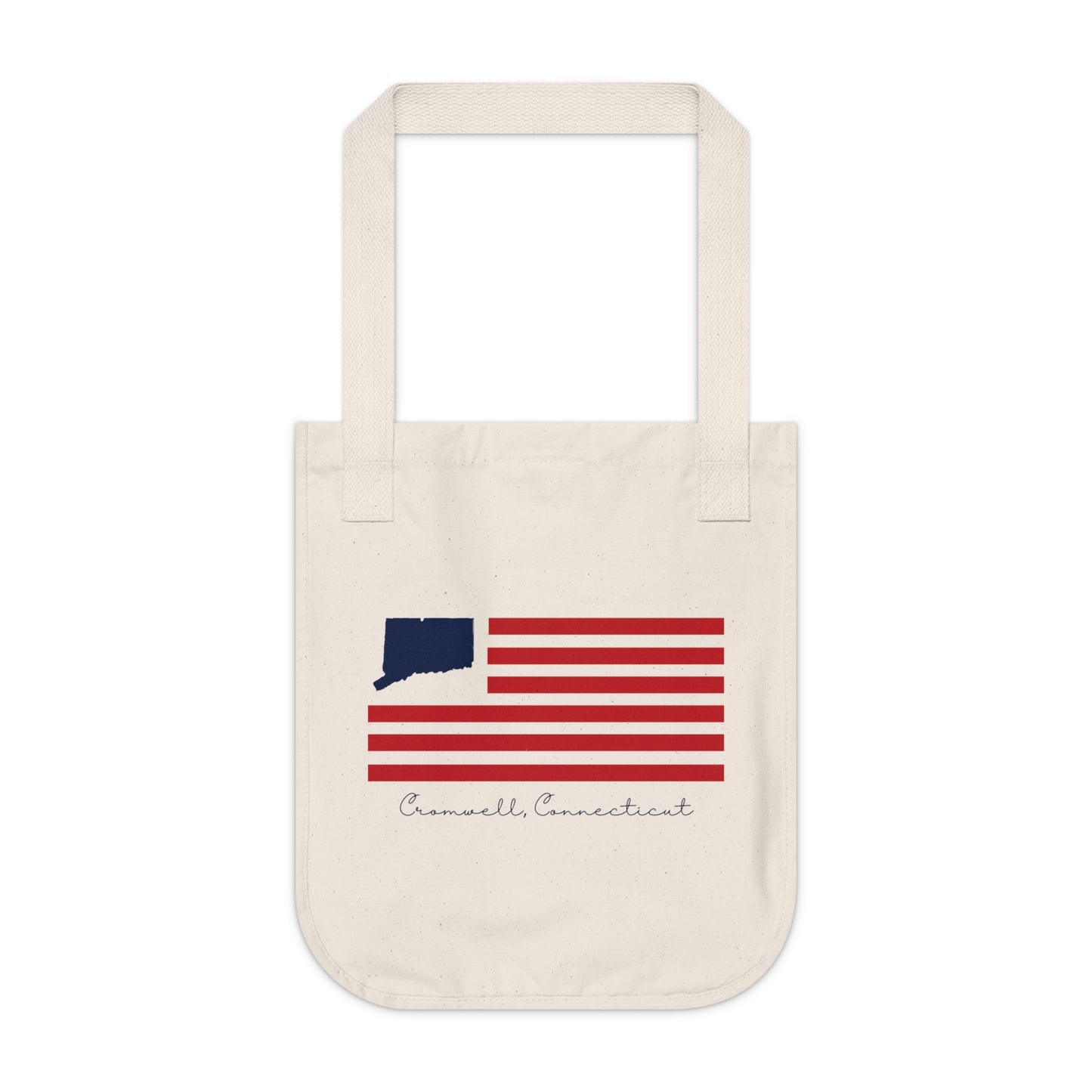 Cromwell Connecticut Flag Organic Canvas Tote Bag