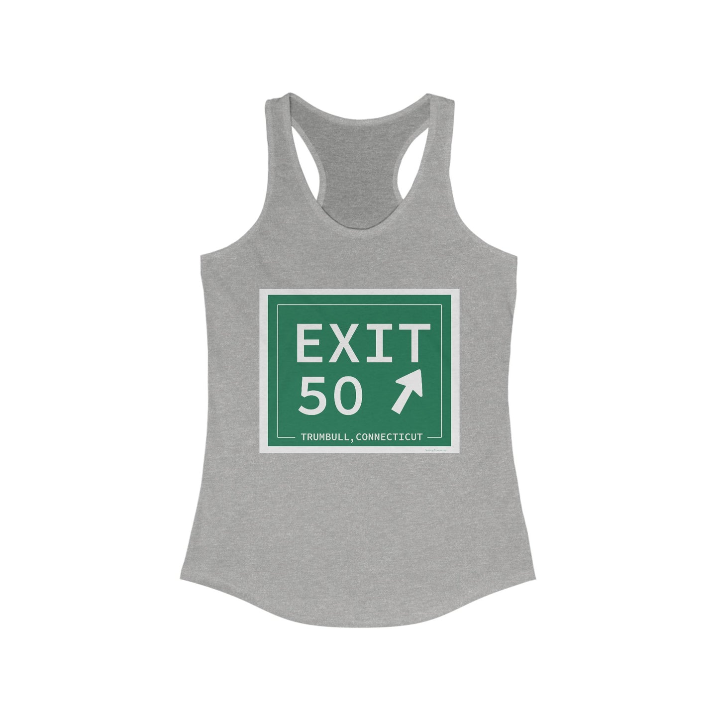 Vintage Exit 50 Merritt Parkway Sign Women's Ideal Racerback Tank Top