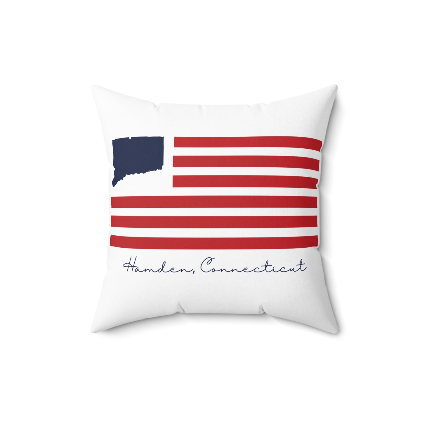 Hamden Connecticut Flag Spun Polyester Square Pillow