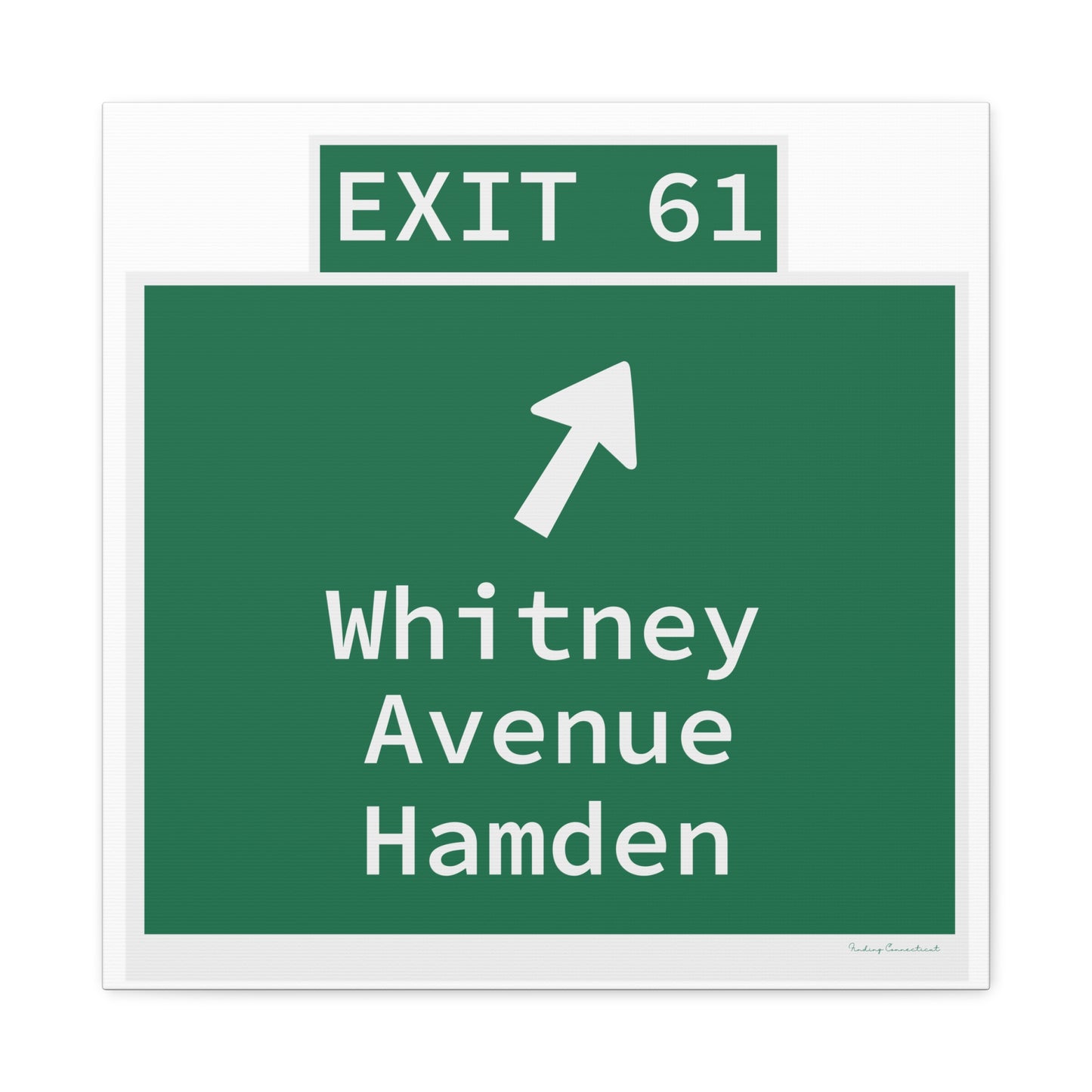 Vintage WCP Exit 61 Sign Matte Canvas, Stretched, 1.25"
