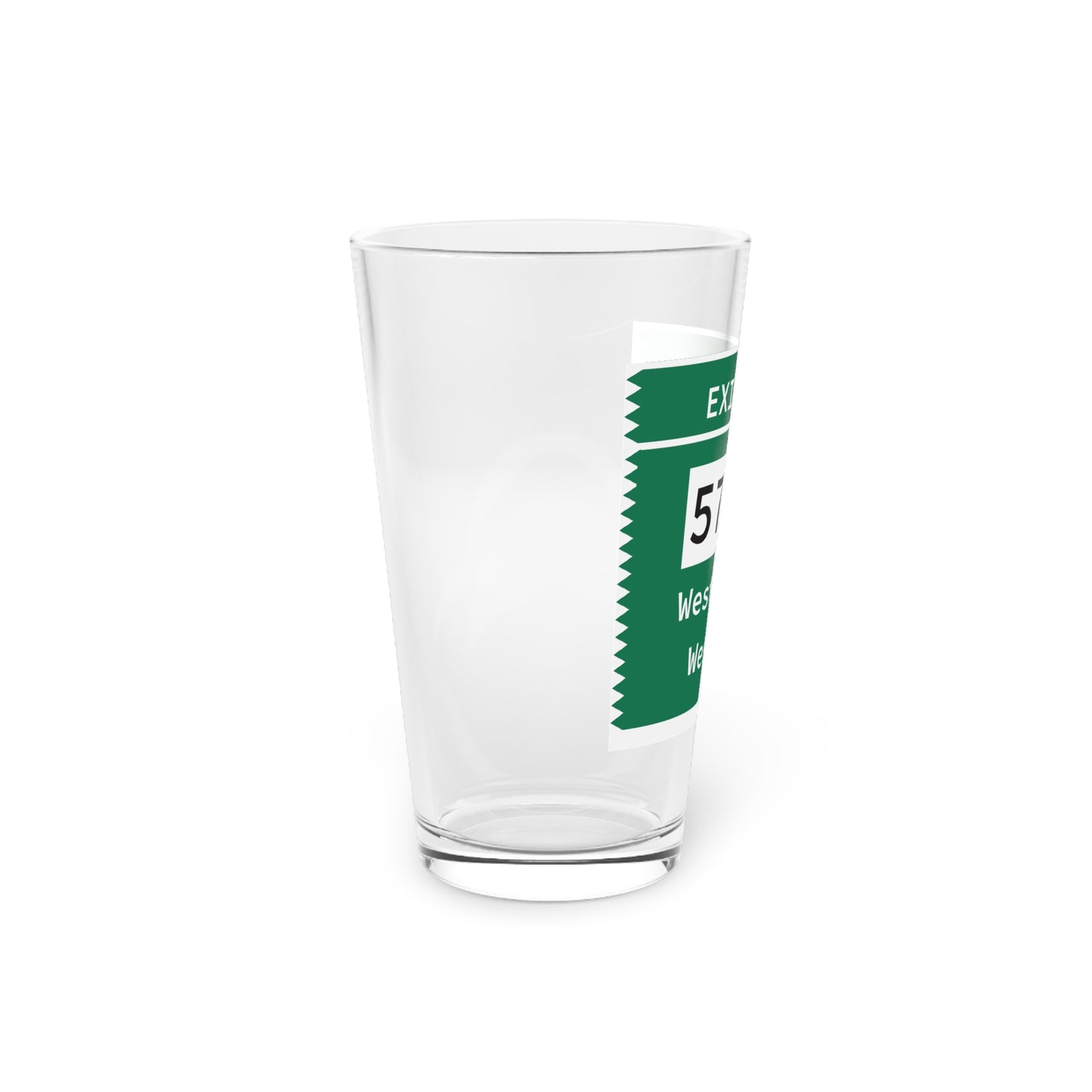 Vintage Merritt Parkway Exit 42 Sign Pint Glass, 16oz