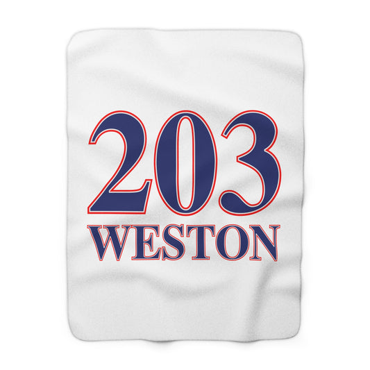 203 Weston Red White & Blue Sherpa Fleece Blanket